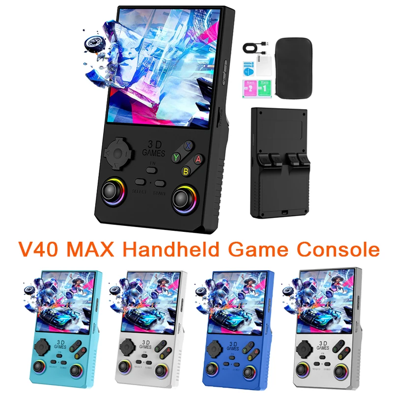 

V40 MAX Portable Handheld Game Console 4.0-inch IPS Screen 3800mAh Battery Dual Joystick Game Console with more than 40000 Games