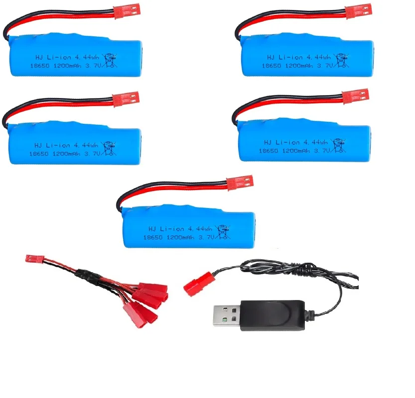 JST plug  3.7V 1200mAh Li-ion Battery 18650/USB For R/C Stunt Dump Car/4WD Twist- Desert Cars R/C Climbing cars boats Helicopter