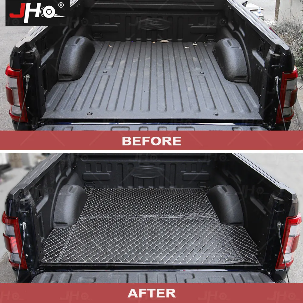 JHO Car Trunk Cargo Liner Cover Waterproof Mats  For Ford F150 Raptor 2022 2023 Protector Accessories