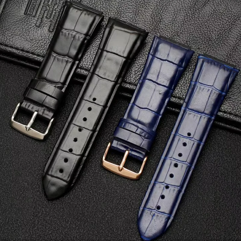 New Genuine Leather Watchband 22mm Silicone Watch Bracelet For Guess W0040g3 W0040g5 W0247g3 Blue Wrist Band Men's Watch Strap