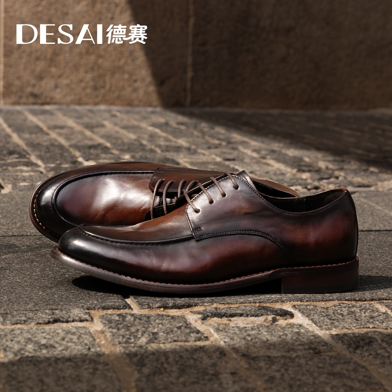 DESAI Full Grain Leather Men Shoes Genuin Leather Luxury Brand Derby Breathable 2023 New Arrival Fashion Designer Winter