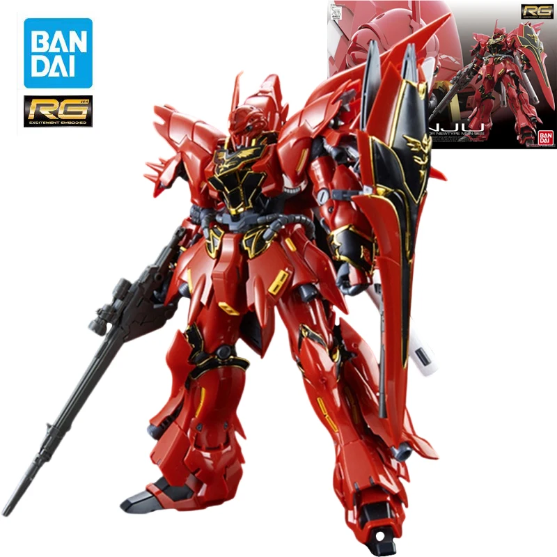 

Bandai Подлинная модель Gundam, гаражный набор 1/144 RG серии, аниме фигурка MSN-06S Sinanju Gundam Boy, экшн-игрушка, Коллекционная модель, игрушка