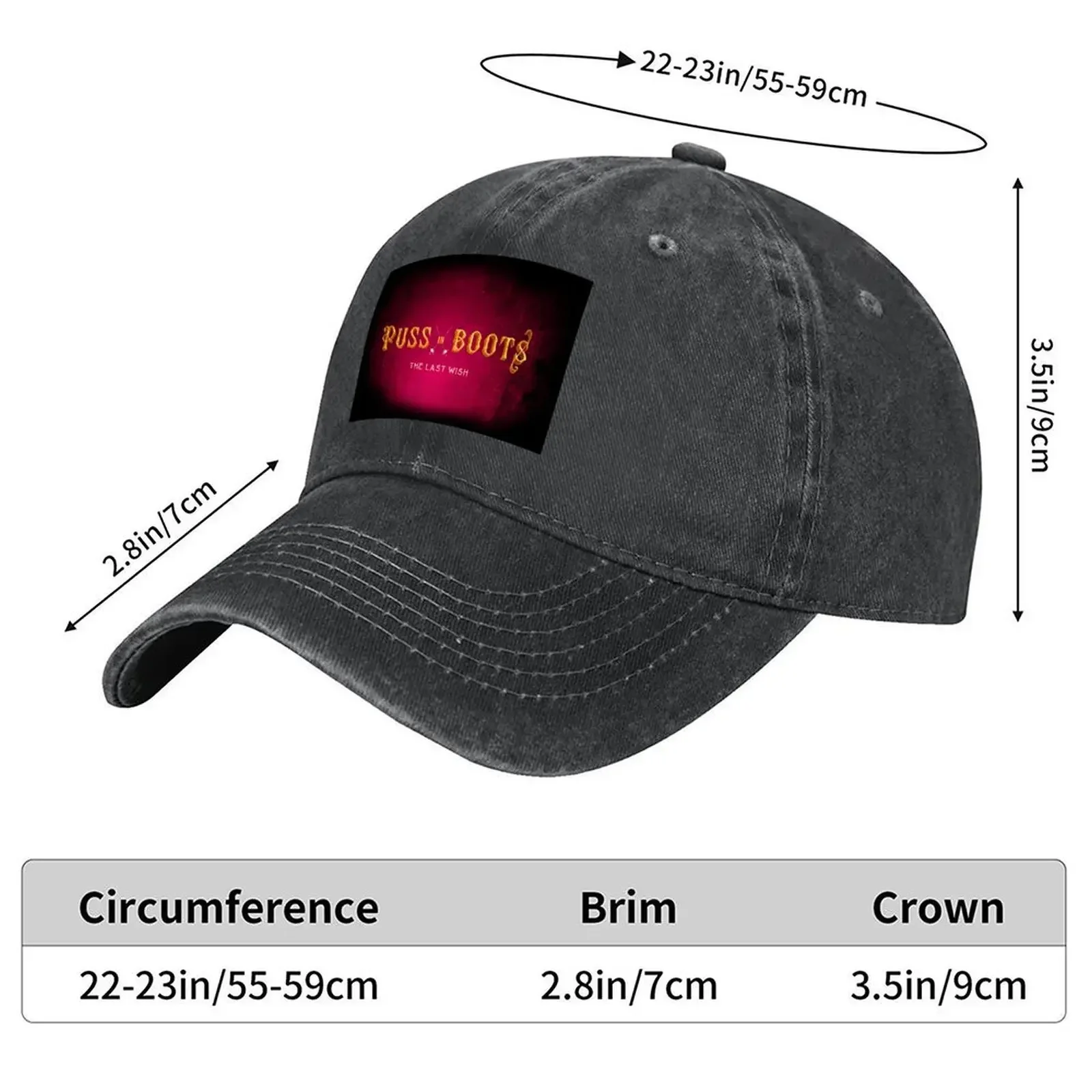 New Puss in Boots The Last Wish Movie logo Baseball Cap Funny hats New Hat men's big size hat Dropshipping Baseball For Men Wome