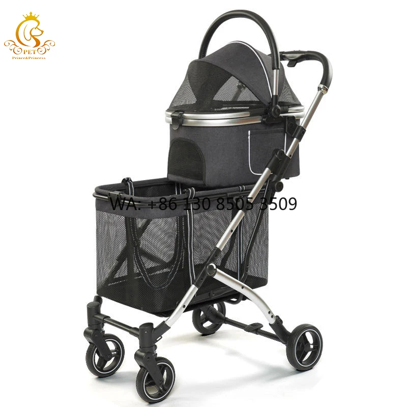 

Factory Price Wholesale Customized New Style Double Korean Pet Stroller Twin Pet Stroller for 2 Dogs