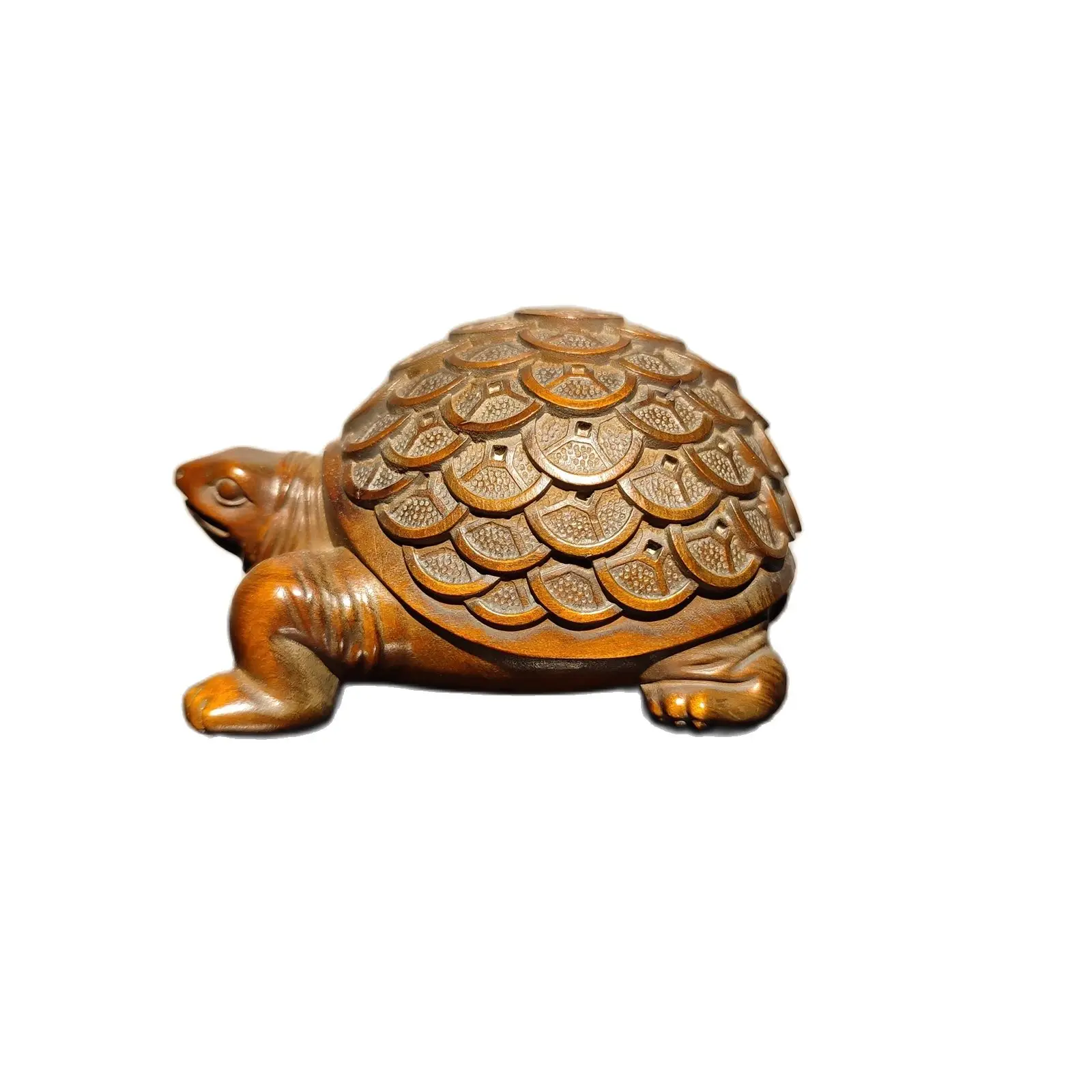 vintage carved wooden Turtle statue wood Boxwood mini gift Good luck money decor sculpture statue desk Study souvenir