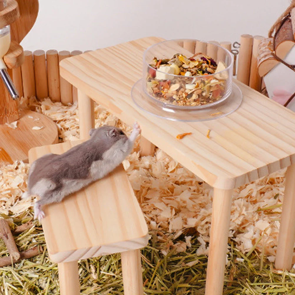 Hamster Platform Pet Landscape Supply Small Training Multifunction Entertainment Wood Home Toy Furniture