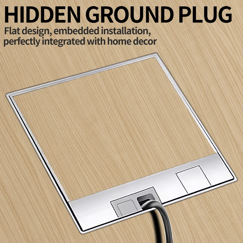 

Flat Floor Hidden Socket, EU Electrical Outlet, Embedded Stainless Steel Marble Floor Socket Box For Home And Office Use 130mm