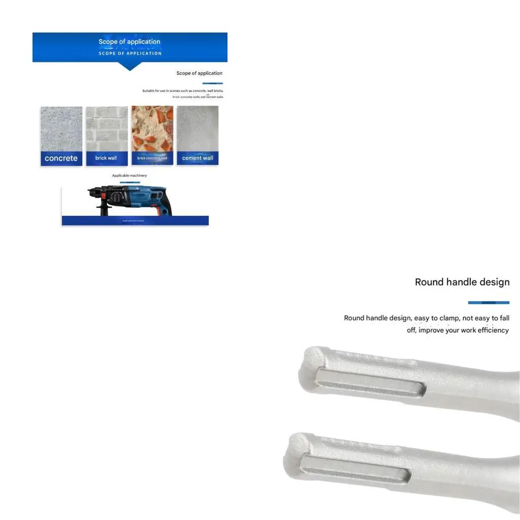 

652F Профессиональная электрическая дрель, долото, ударная дрель, головка, ударная круглая ручка