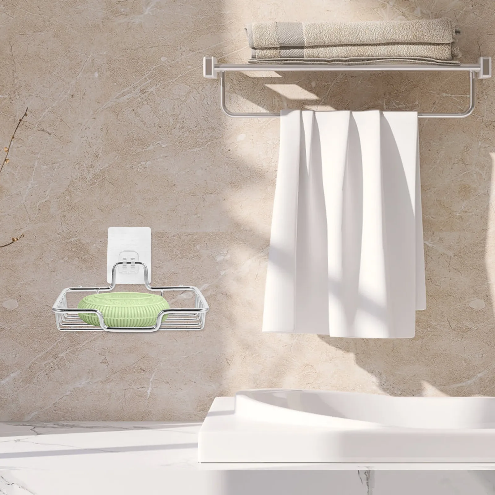 

Настенный держатель для мыла из нержавеющей стали без сверления, с самоотводом воды, полка для хранения в ванной, мыльница из нержавеющей стали