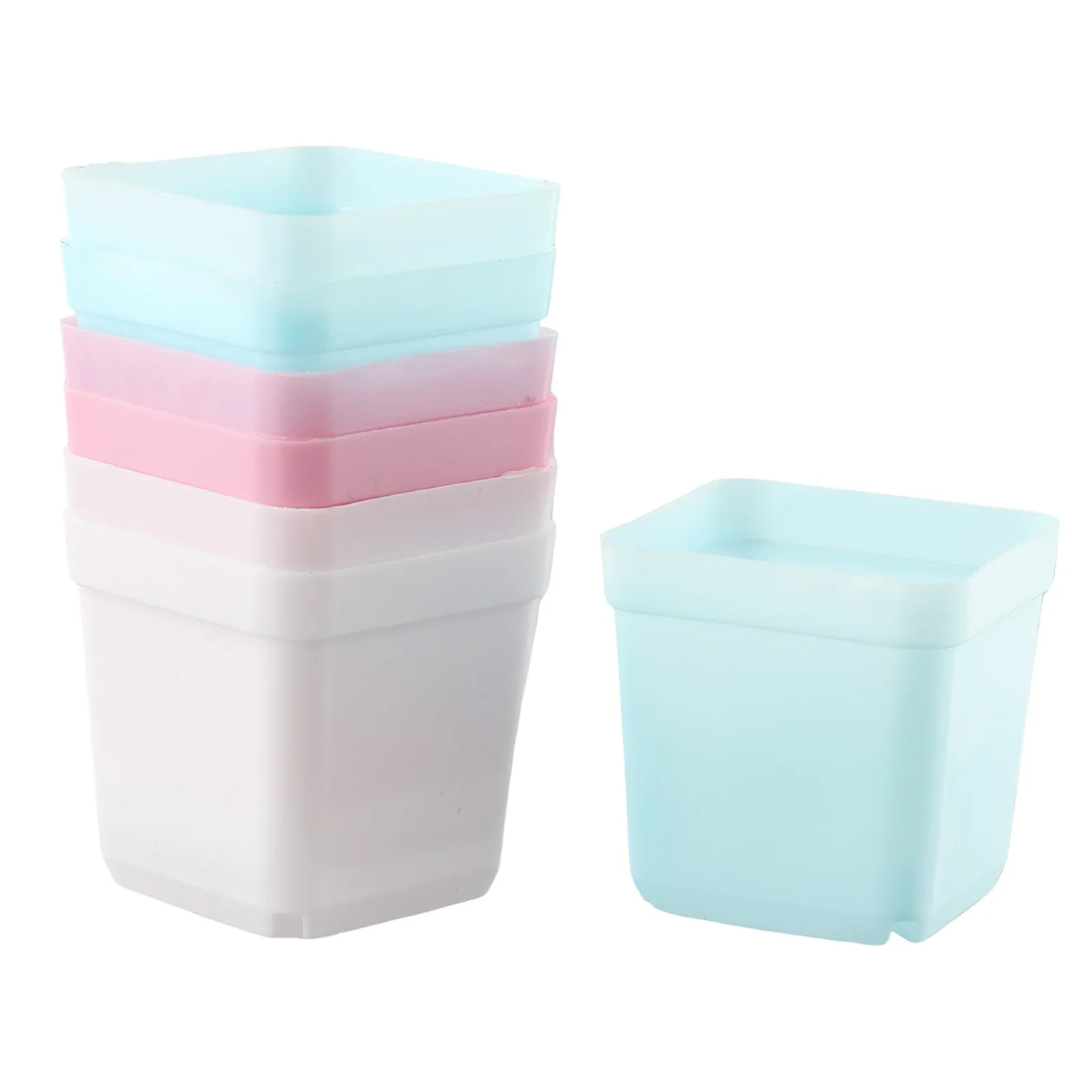 20 pezzi mini bacino quadrato vaso di fiori vassoi di piante grasse colorate vaso di fiori in plastica fioriera decorazione per ufficio domestico