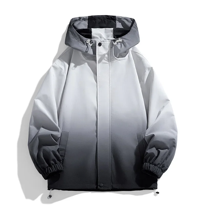 Мужская куртка с капюшоном, горячая распродажа сезона, весна-осень, новый стиль, уличная водонепроницаемая рабочая одежда, повседневная свободная посадка на молнии