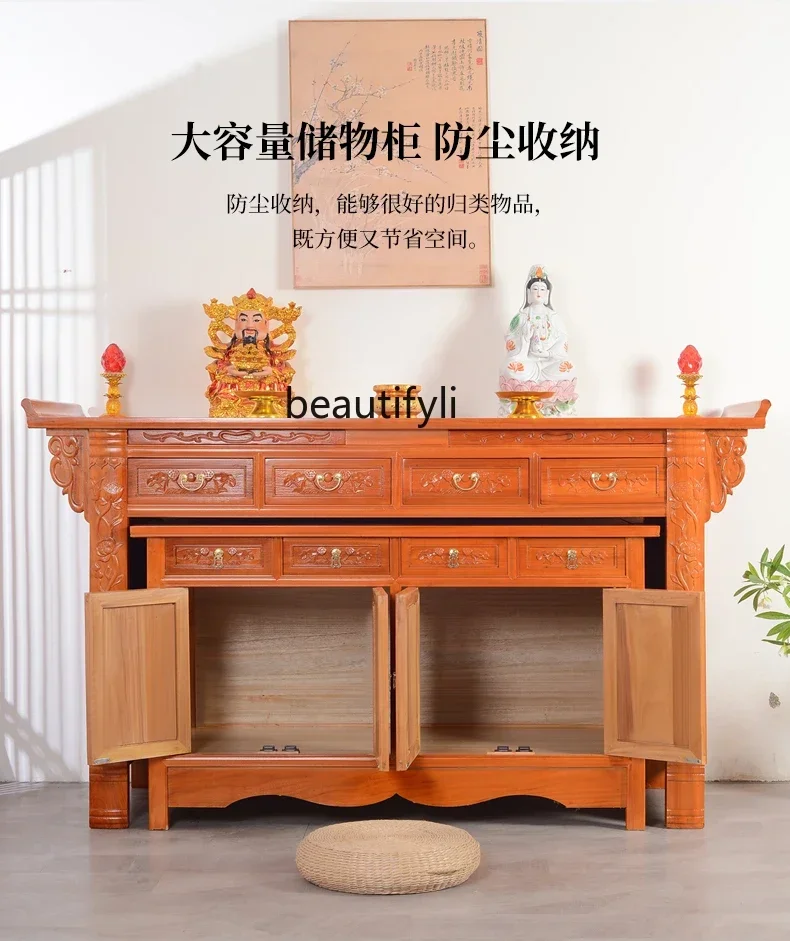 

Cy Altar Incense Burner Table Household Solid Wood Prayer Altar Table Buddha Niche Chinese Buddha Table Altar