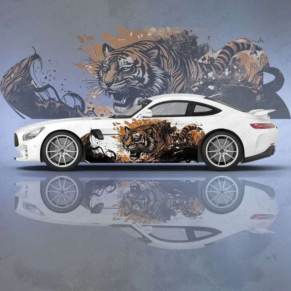 Watercolor Tiger Angry Car Body Stickers Anime Itasha Car Side Decal Sticker Car Body Sticker Car Body Decoration Stickers image 4