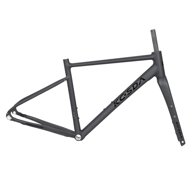 

T700 Carbon Fiber Front Road Fork Internal Wiring Aluminum Alloy Flat Welding Gravel Road Frame Support Max Tire 700C*50C