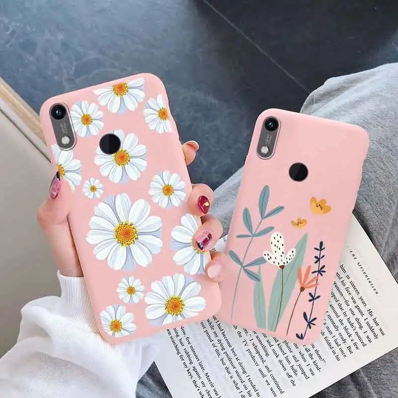 Vintage Flowers Leaves Plant Rose Phone Cases For Huawei Y9 Y7 Y6 Prime 2019 Honor 8A Fundas Silicone Protective Soft Back Cover