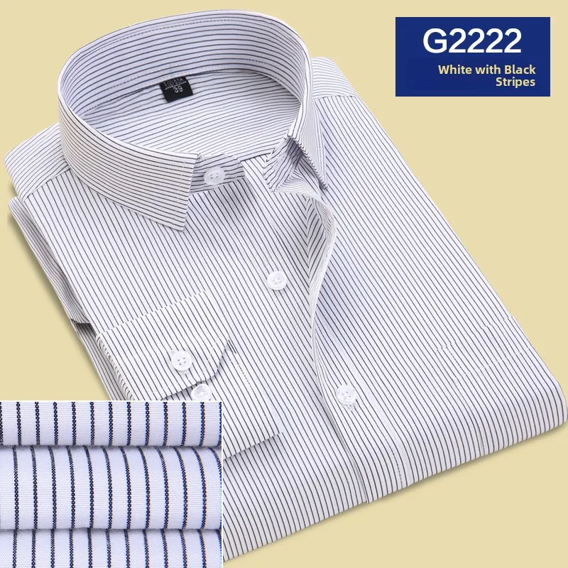 

Autumn Blue White Striped Long Sve Men's irt Busin Formal Plaid Work irt Men's Suit Jaet Workwear orm