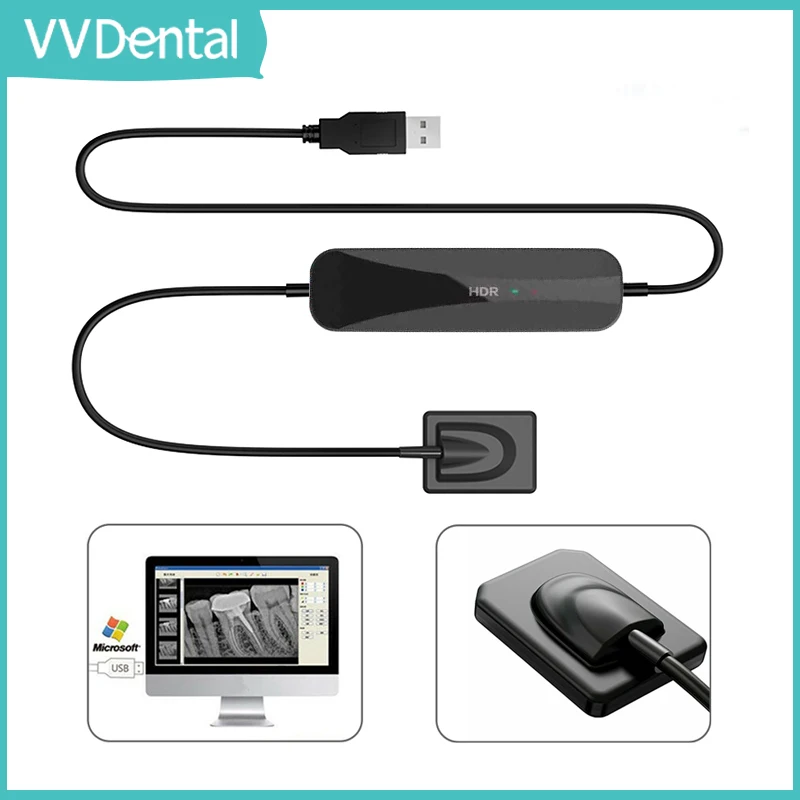 VVDental Dental Sensor X-Ray Radiovisiograph Portable Digital Sensor Intraoral Imaging System HD Image Dentistry Tool