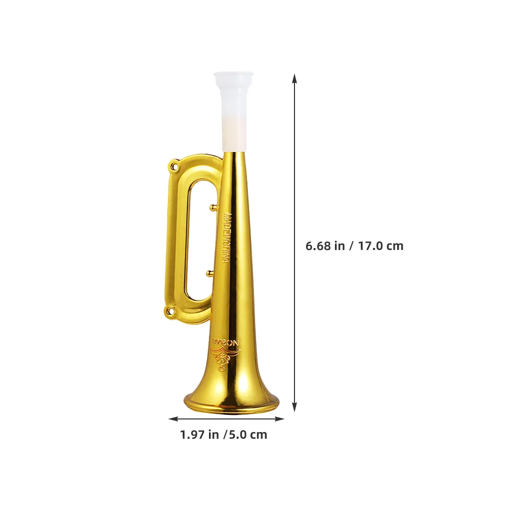 Accessoires de joie en corne en plastique de couleur dorée, 18 pièces, pour jeux de sport, Concerts, célébrations, poignée légère et confortable