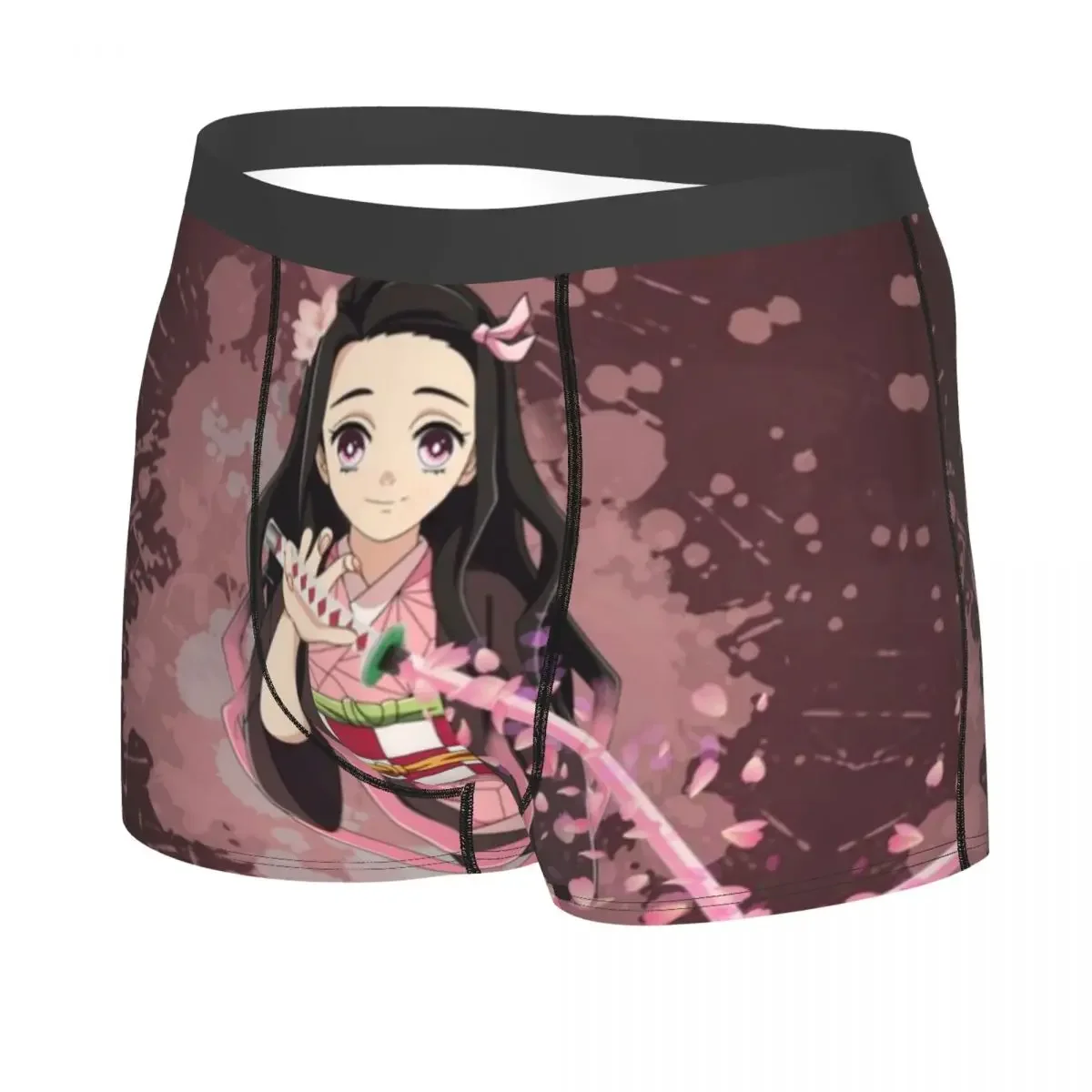 Custom Demon Slayer Underwear Men Stretch Nezuko Kamado Kimetsu No Yaiba Boxer Briefs Shorts Panties Soft Underpants For Male