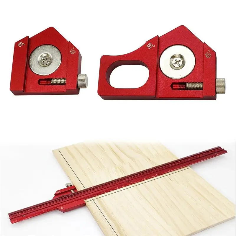 AB13-Woodworking Marking Tools Positioning Block Adjustable Measuring Angle Ruler Tools 50X30mm