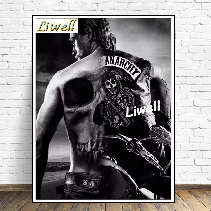 TV Series Son Of Anarchy Jackson Diamond Painting Skull Reaper And Death Embridery Cross Stitch Rhinestone Home Decoration