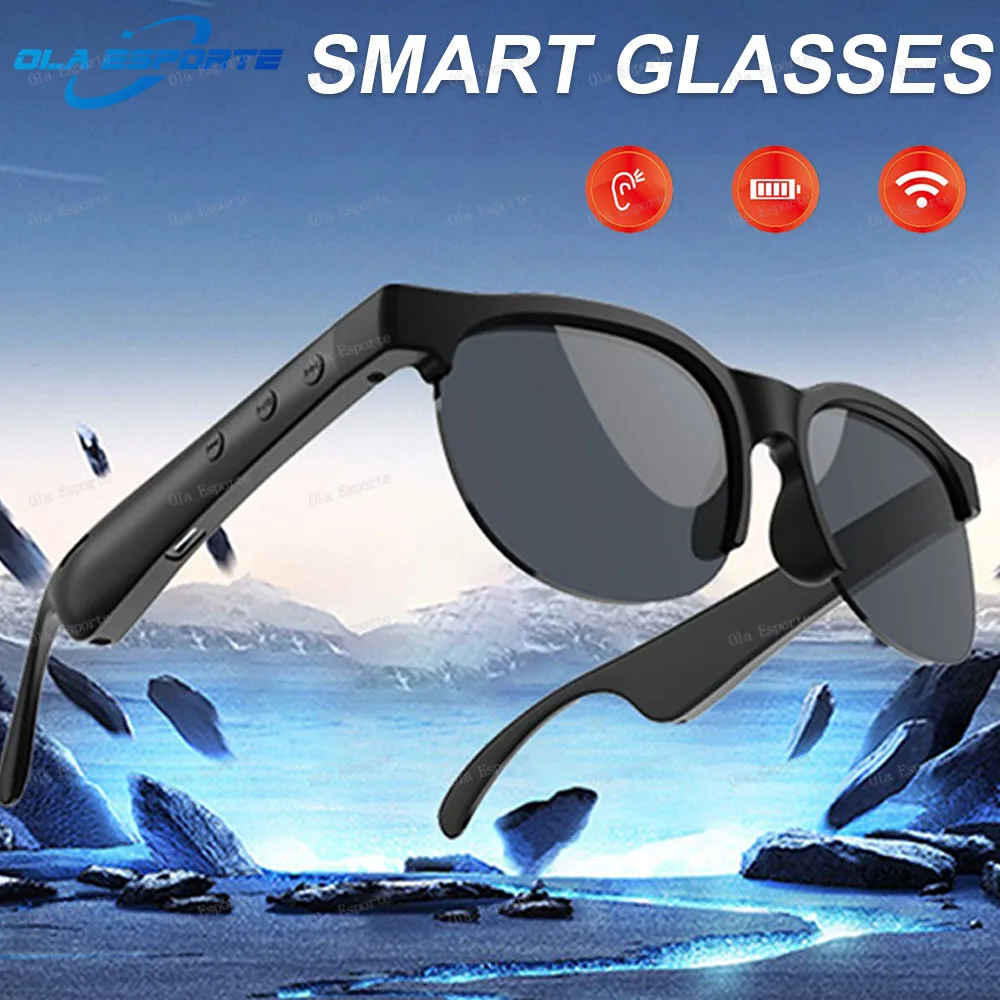 Occhiali intelligenti 2In1 Cuffie senza fili Occhiali Bluetooth da donna Controllo chiamate vocali Musica Occhiali da sole da uomo polarizzati UV 2025 Nuovo