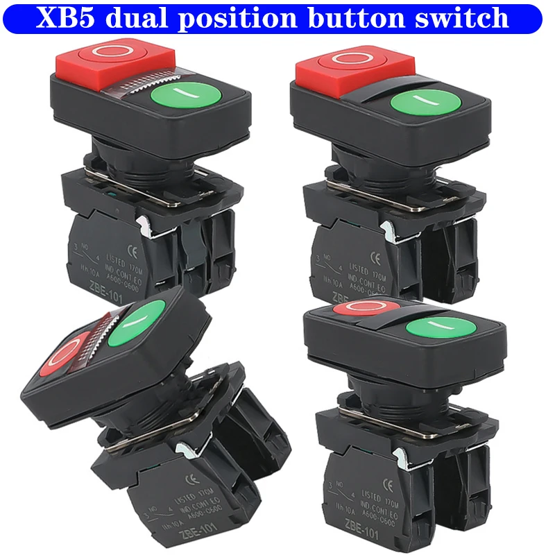 XB5-AW8465/8365 Dual-Function Push-to-Test Momentary Metal Button Switch with Illumination (22mm)