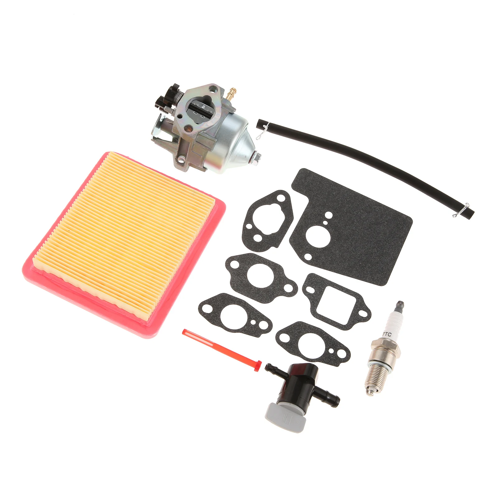 1Set Carburetor W/fuel Line Air Filter Spark Plug Shut Off Valve 6 Gaskets Fuel Filter Compatible with Honda HRN216 Lawn Mower