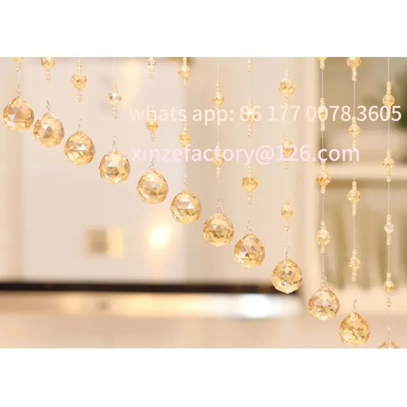 Customizable Wave Shape Crystal Bead Curtain Screen Living Room Hallway Window Bedroom Valance Finished Decorative Curtains