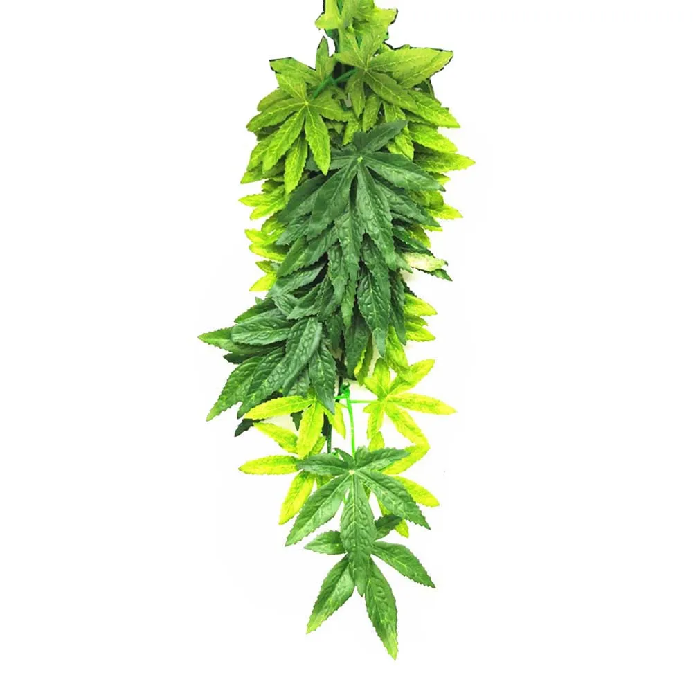 12 Inch DIY Artificial Vine Fake Pet Supplies Realistic For Reptile Ornament Hanging Handmade Simulated Plant With Suction Cup