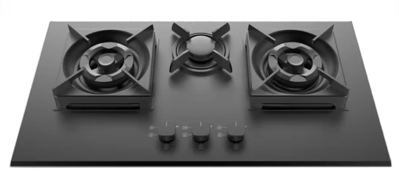 Commercial and Household Kitchen Appliances Home Freestanding Temper Glass Top Blue Flame 3 Burners Gas Cooker Stove
