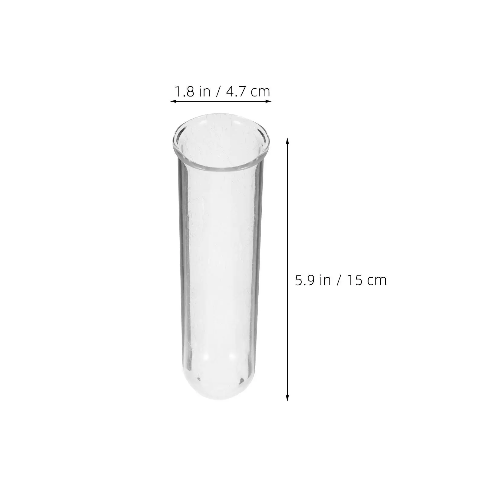 5Pcs Plant Propagation Test Tube Clear Glass 4.4x1.4 Round Bottom Rim Indoor Hydroponic Vase Desktop Garden Flower Arrangement