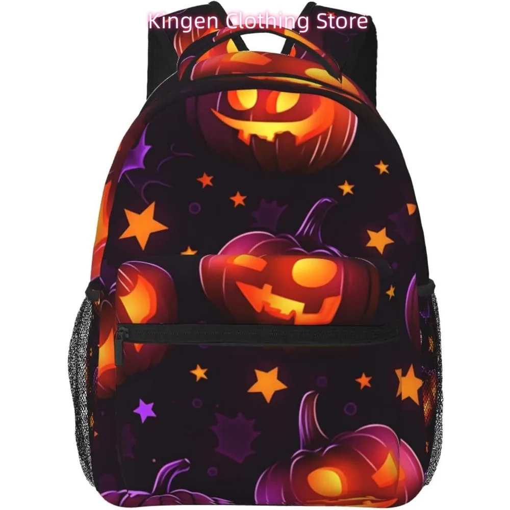 

laptop bag back to school Funny Halloween Pumpkin Lightweight Laptop Backpack Lightweight Multipurpose Travel Casual Daypack Un