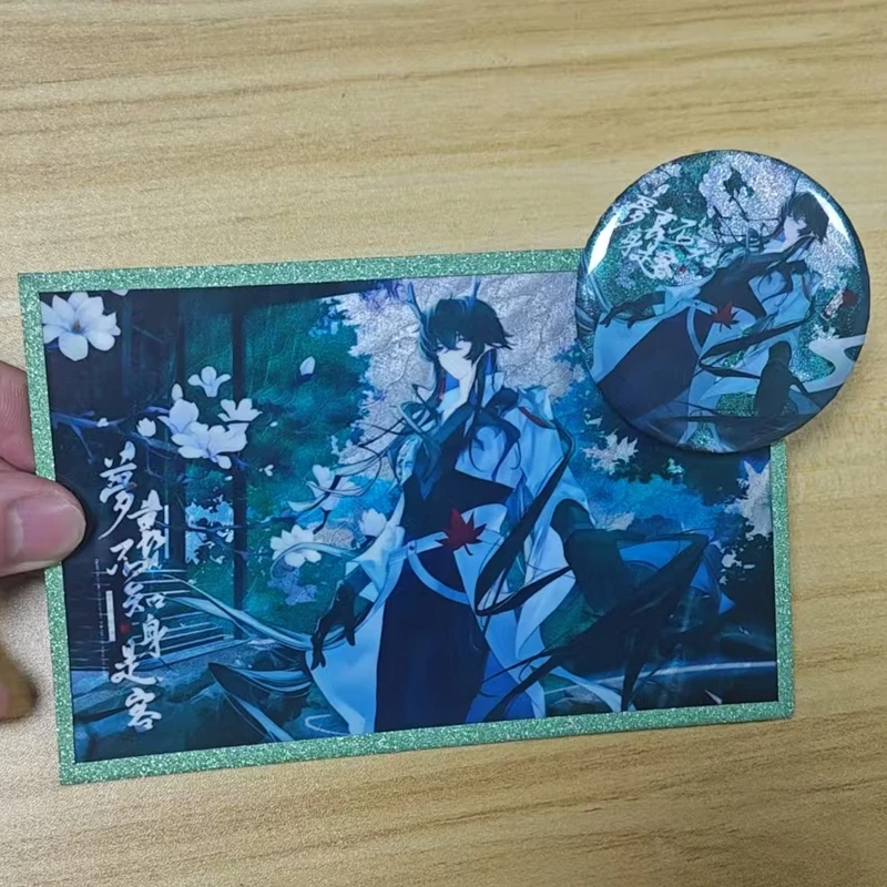 2 Pçs/lote Jogo Honkai: Star Rail Cartão Requintado E Broche DanHeng·lmbibitorLunae Terrae Pin Cosplay Emblema Roupas Decoração Presente