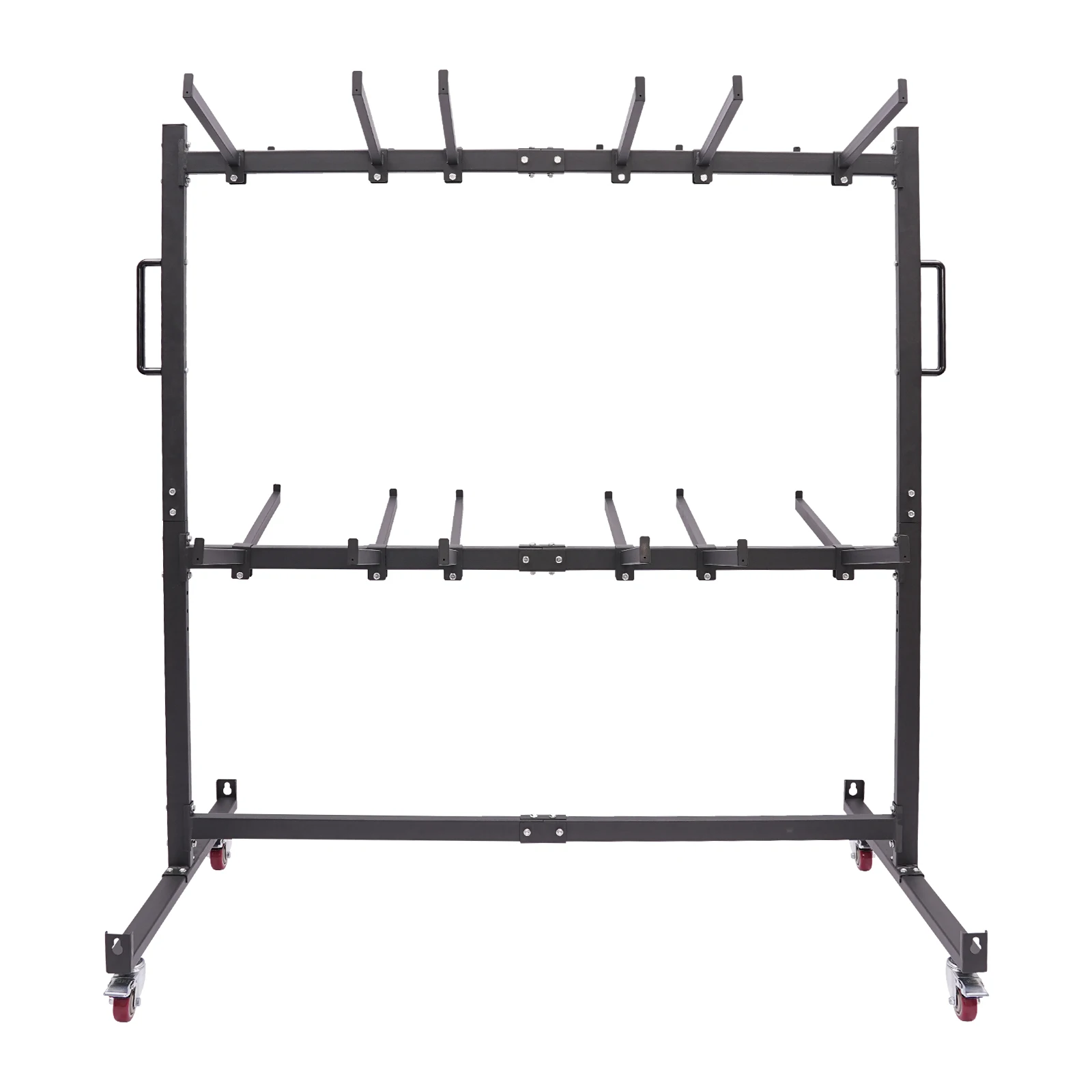 Folding Chair Cart Mobile Stackable Chair Holder Storage Rack Trolley Heavy Duty with 4 Casters