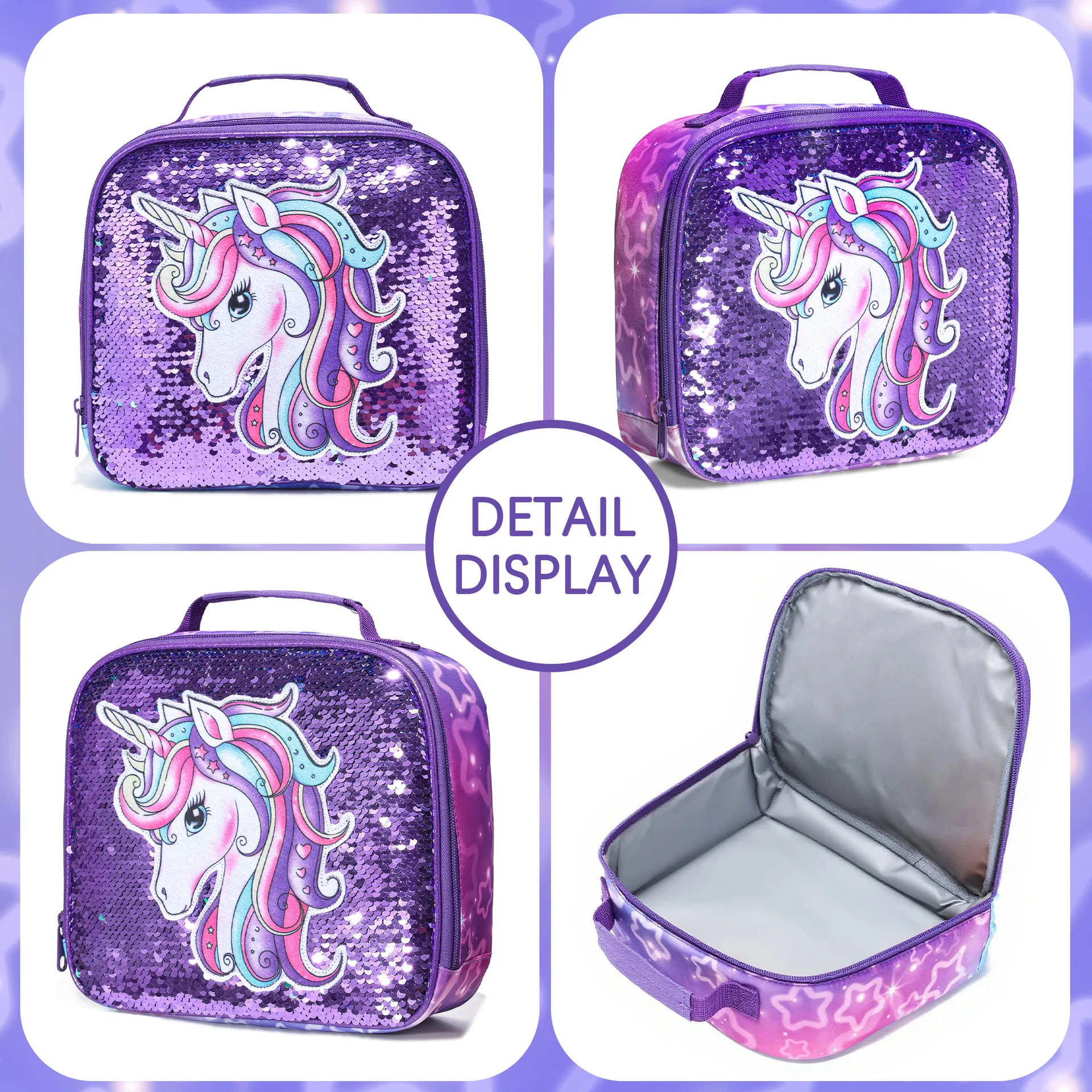 Primary School Student School Trolley Bags Set with Lunch Bag Pen bag Travel Trolley Bag for Girls Rolling Luggage Suitcase