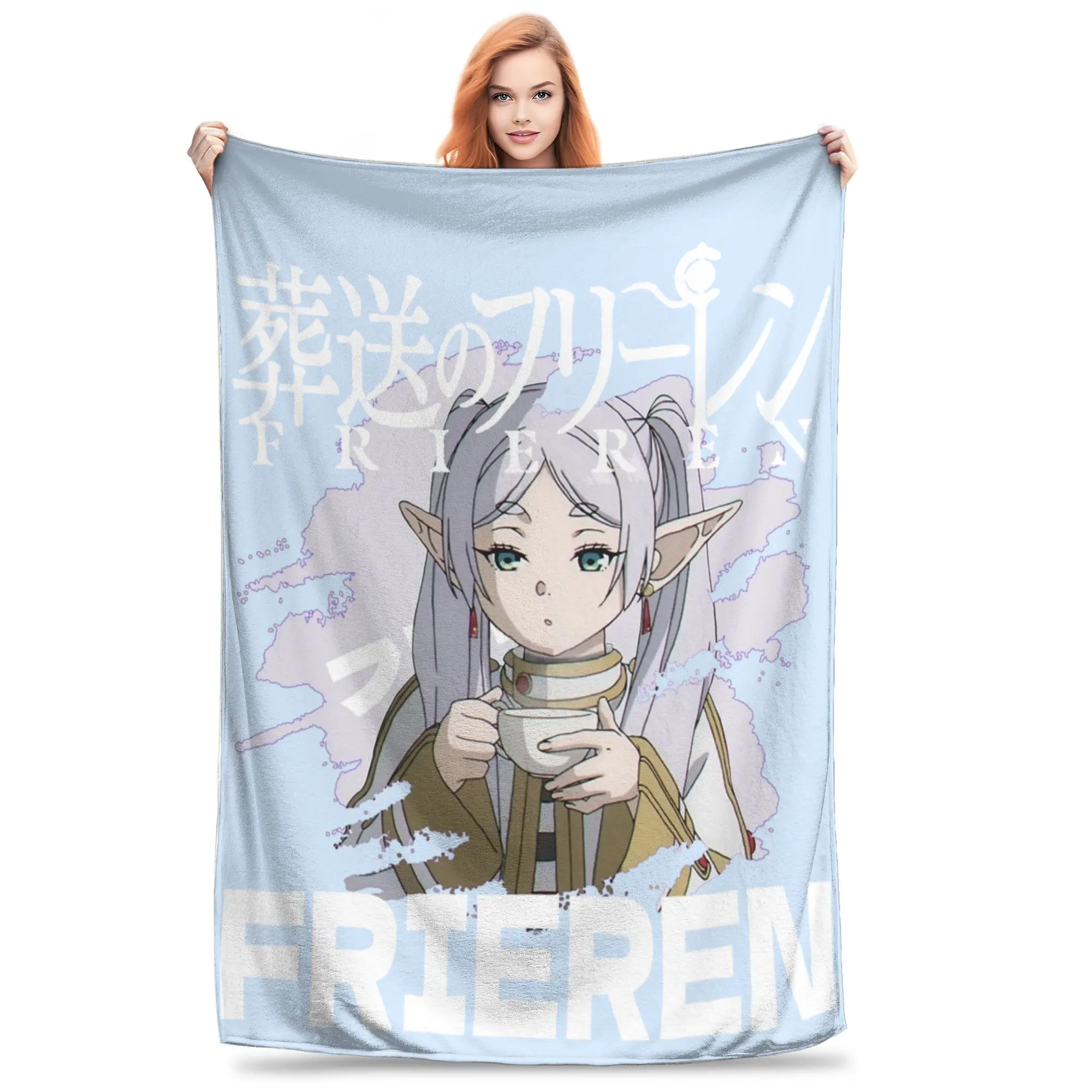 

Японское японское одеяло Beyond Journey's End Sousou No Frieren, фланелевое потрясающее теплое одеяло для покрывала, всесезонное,