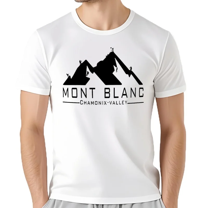Camiseta The Mont Blanc Chamonix Valley, camiseta gráfica vintage, camisetas de gran tamaño para hombres de algodón