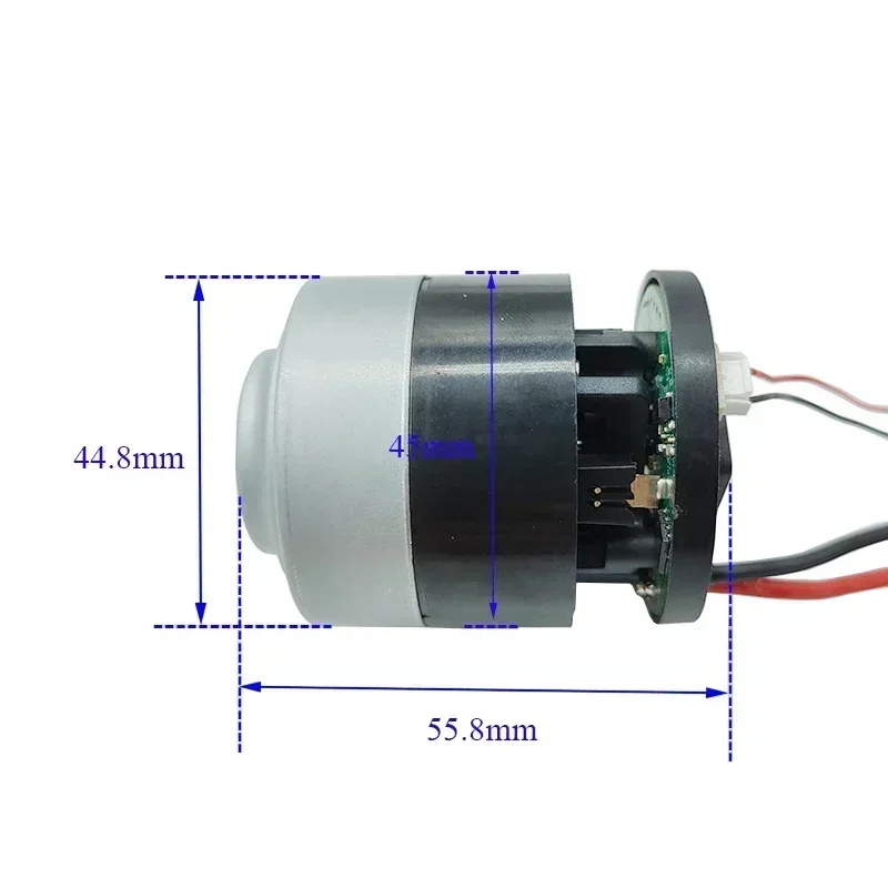 

DC 11V 12V 14.8V 18.5V 21V 45mm Micro Three-phase Brushless Fan 100,000 rpm 125W/120W Vacuum Cleaner Brushless Motor Turbo Fan