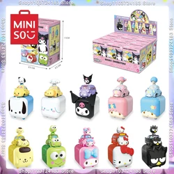 2024 New Sanrio Blind Box Car Toys Building Blocks Assembly Model Ornaments Kawaii Anime Doll Mystery Box Children's Gifts