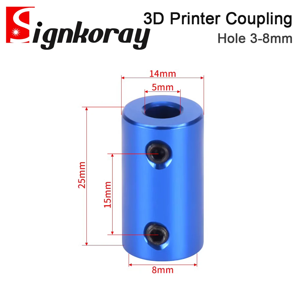 SignkoRay 3D Printer Coupling Rigid Aluminum Alloy Ship Model Shaft Motor Screw DIY Accessories Engraving Machine Shaft Coupling