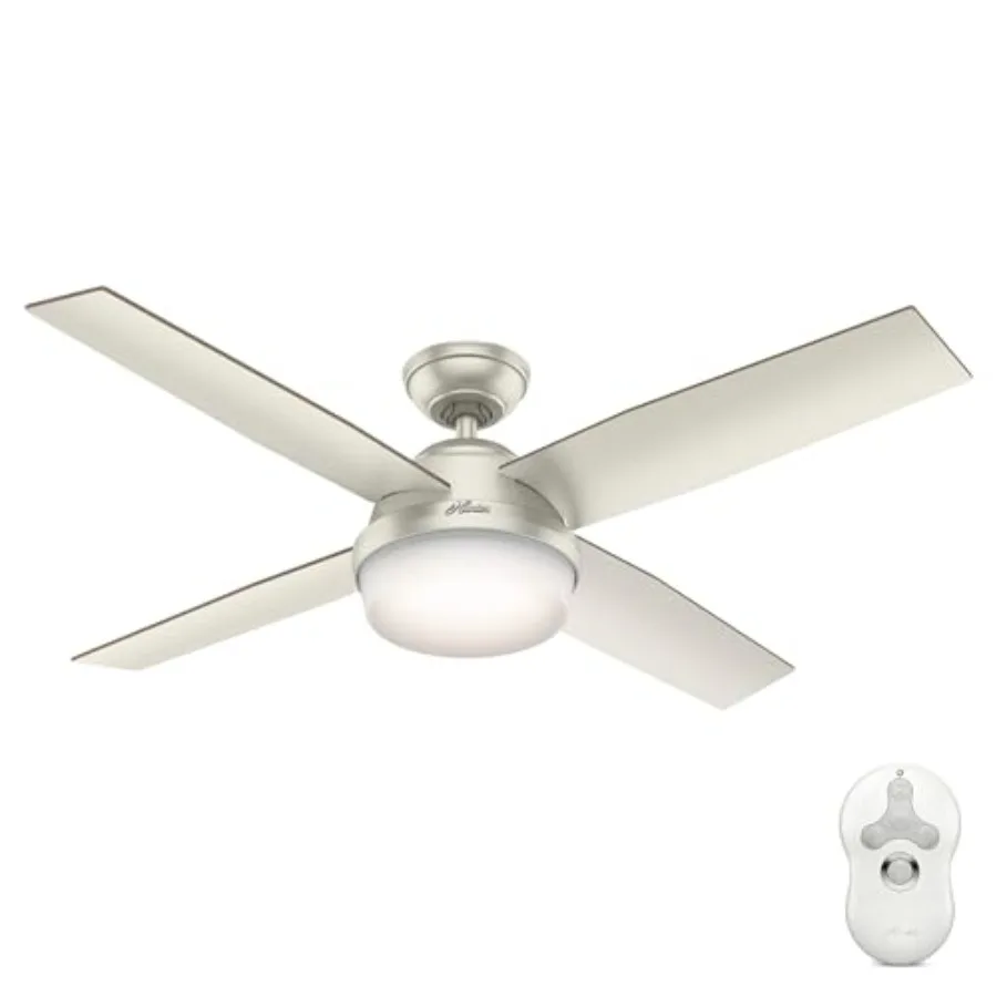 

52 inch Outdoor or Indoor Ceiling Fan with LED Light and Remote Control - Modern Ceiling Fan, Standard Mount, 4 Blades, For Pat
