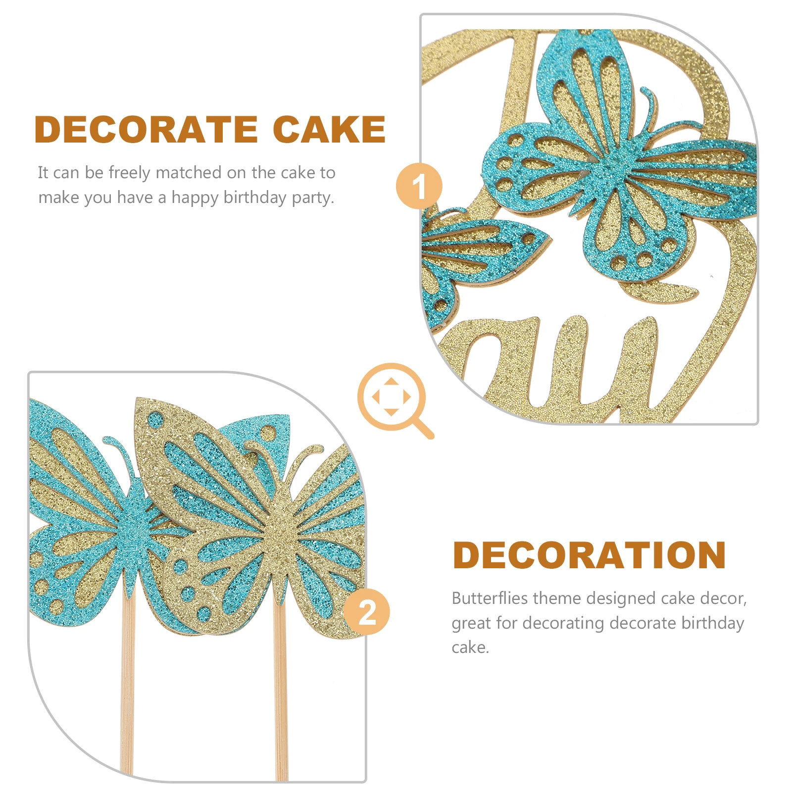 

Butterfly Cake Decorations Picks Birthday Party Girls Cupcake Topper naments Pretty Decorative Props Safe Material