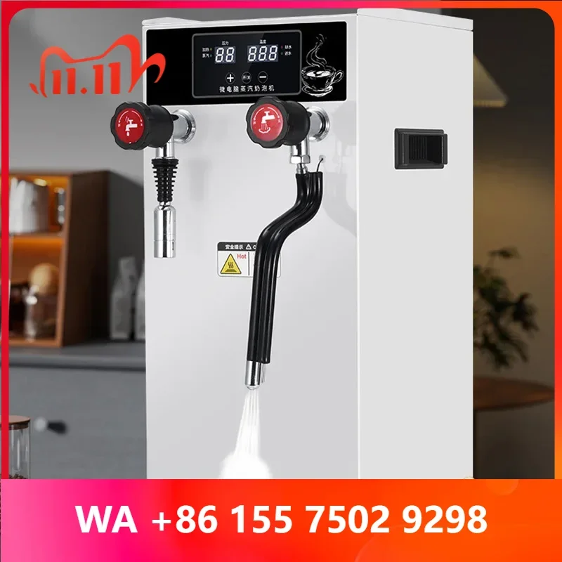 2500W Automatic Steam Milk Frother, Coffee Latte Art, 12L Steam Kettle, Real-Time Temperature Display, Tea Infuser