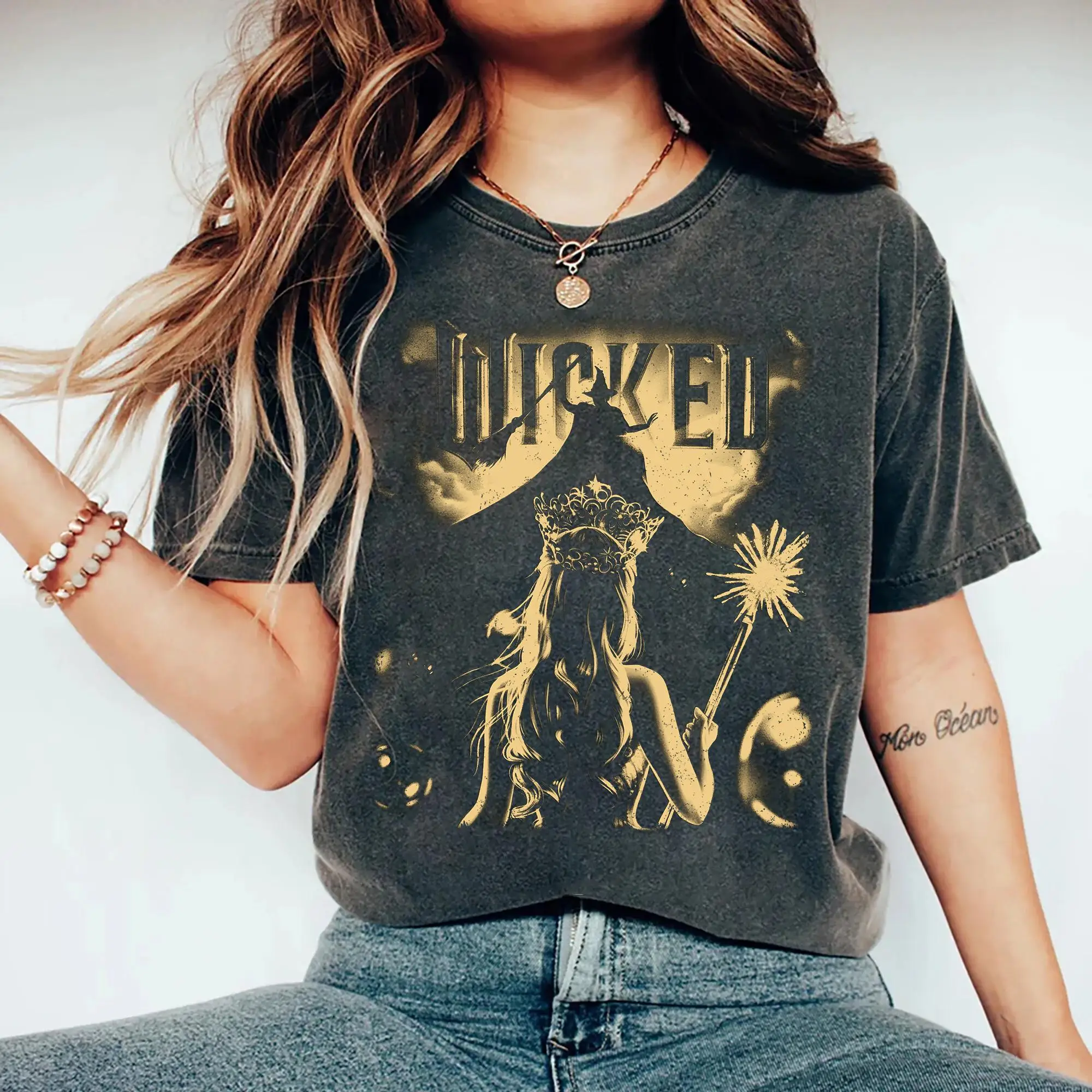 

Plus Size Summer Women's Vintage Wicked The Musical T- Shirt Cotton Breathable Stylish Versatile Street Style Oversized