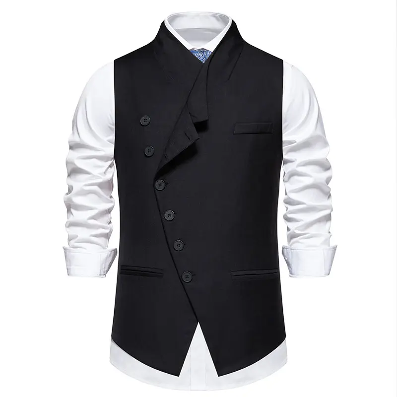 2024 Mens Suit Vest Oblique Lapel Slim Fit Business Casual Wedding Mens Dress Waistcoat chalecos para hombre