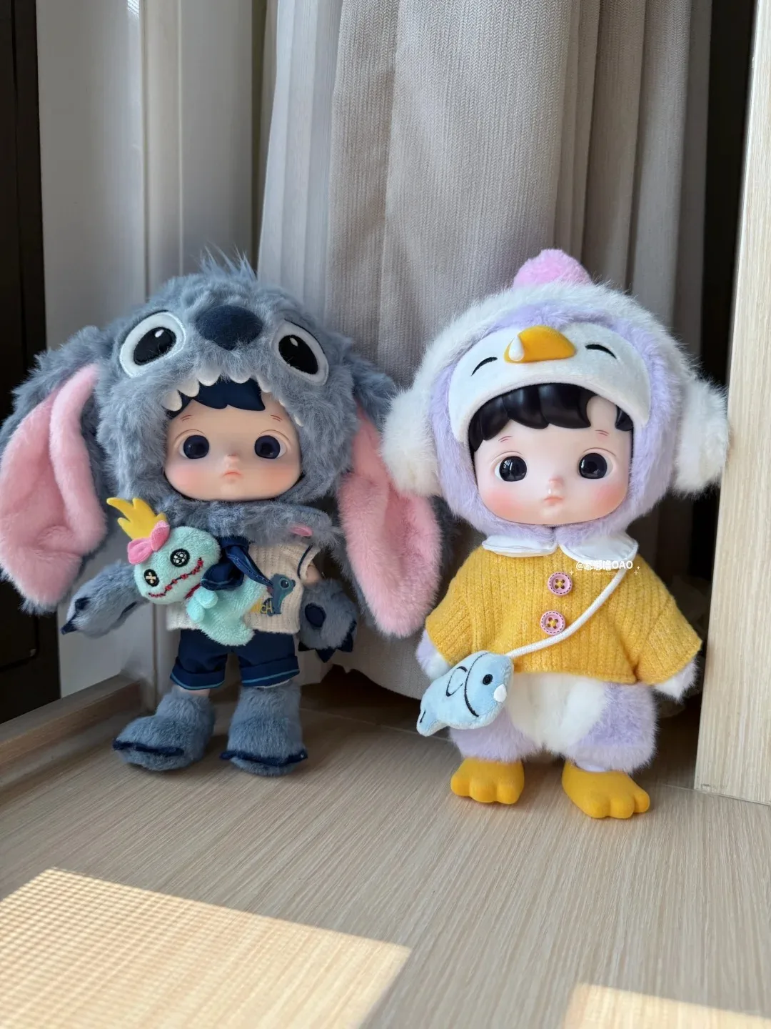 POPMART HACIPUPU Series Stitch 1/8 Joint Movable Action Figure Penguin Anime Doll Captain Bear Model KeyChain Bag Surprise Gift