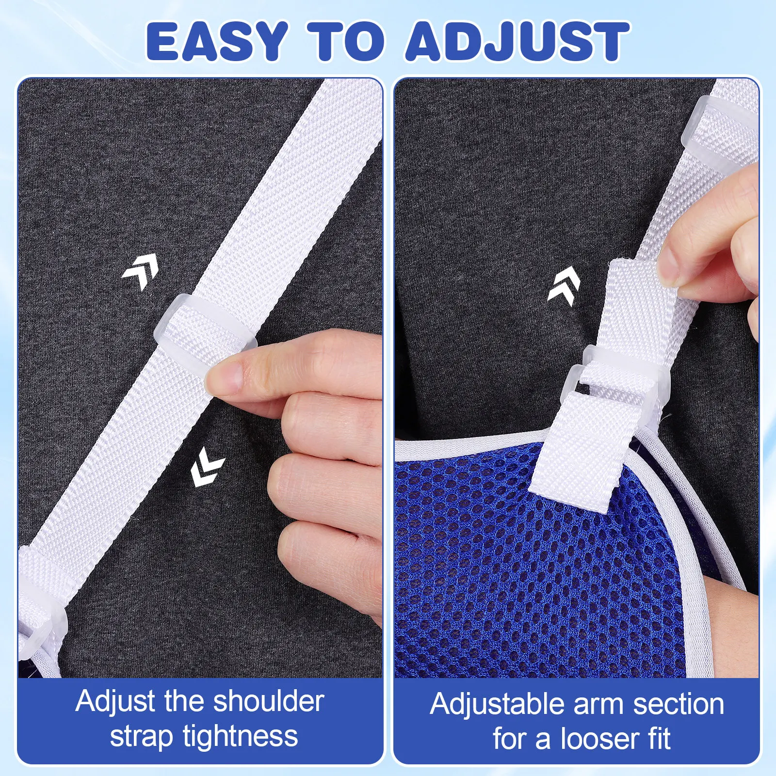 Kids Arm Sling Forearm Support Adjustable Buckle Breathable Waterproof Strap for Broken Fractured Arm Size L