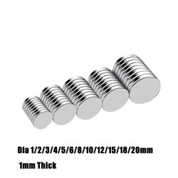 1mm Super Strong Magnets NdFeB Neodymium Thin Small Disc Magnet Permanent N35 Dia 1/2/3/4/5/6/8/10/12/15/18/20mm imanes Disc