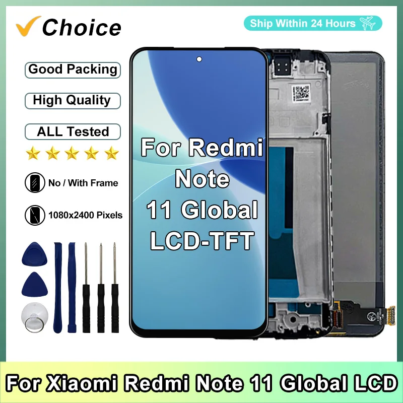 TFT For Xiaomi Redmi Note 11 Global LCD Touch Screen Digitizer Panel Assembly For Redmi Note 11 Global Display Replacement Parts